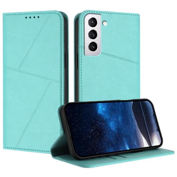 Funda Cartera Magnética para Samsung Galaxy S21 Plus Protección Antichoque con Ranuras Verde