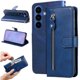 thumbnail image 1 of Funda tipo cartera para Samsung Galaxy S26 Plus con bolsillo con cremallera y ranuras para tarjetas – Función de soporte Azul, 1 of 5