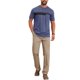thumbnail image 2 of INSPIRE CHIC Camiseta de Hombre con Bolsillo en el Pecho, Estampado de Rayas, Cuello Redondo, Manga Corta, Talla S, Azul Oscuro, 2 of 5