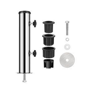 Magideal - Soporte De Base Para Sombrilla Para Patio, Soporte Para Poste De Refugio Solar Resistente, Cubierta Ajustable De Acero De Repuesto Para Patio Exterior Orificio Único Fijo