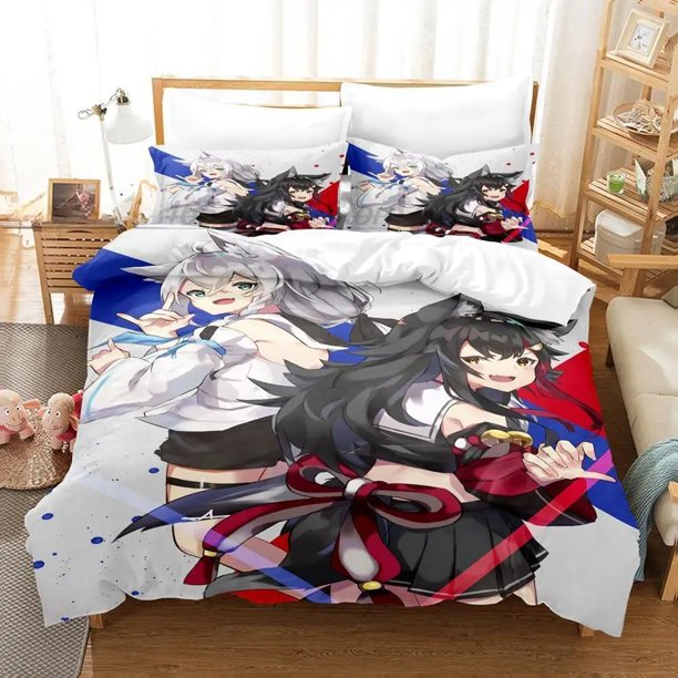 Kawaii Girls Ookami Mio Bedding Set Bed Set Adult Kid Bedroom Duvet cover Sets