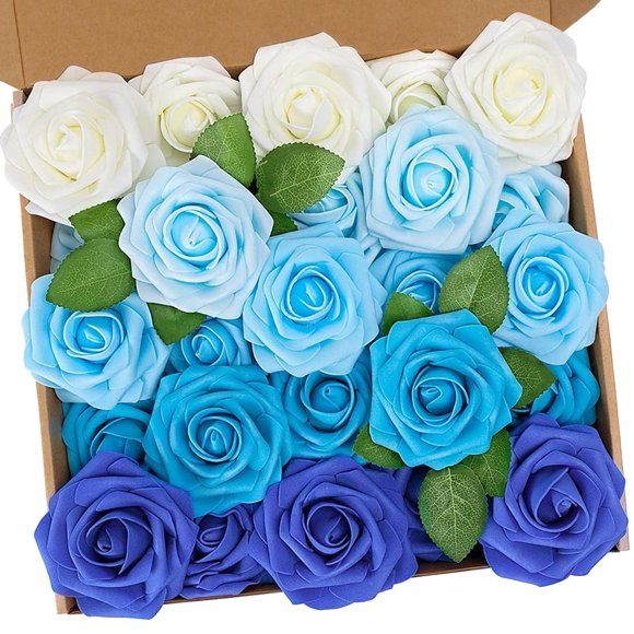 Flores artificiales N&T NIETING Blue Roses 25 unidades