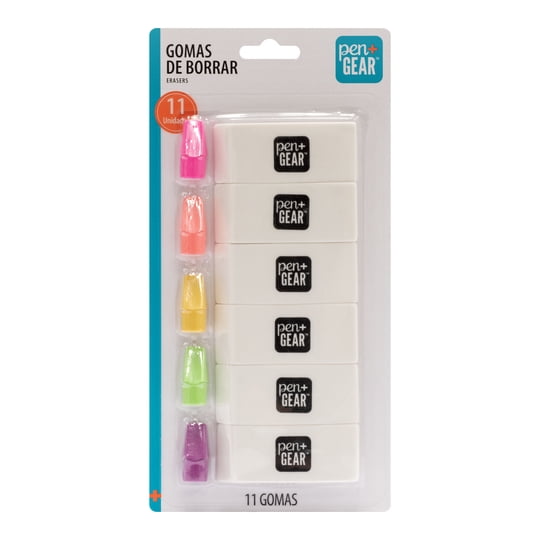 Gomas De Borrar 6 Un Blancas, 5 Un Para Lápiz Pen+Gear