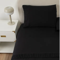 Genérico - Sabanas Casatua Hotel Funda Almohada 1.5 Plaza Color Negro