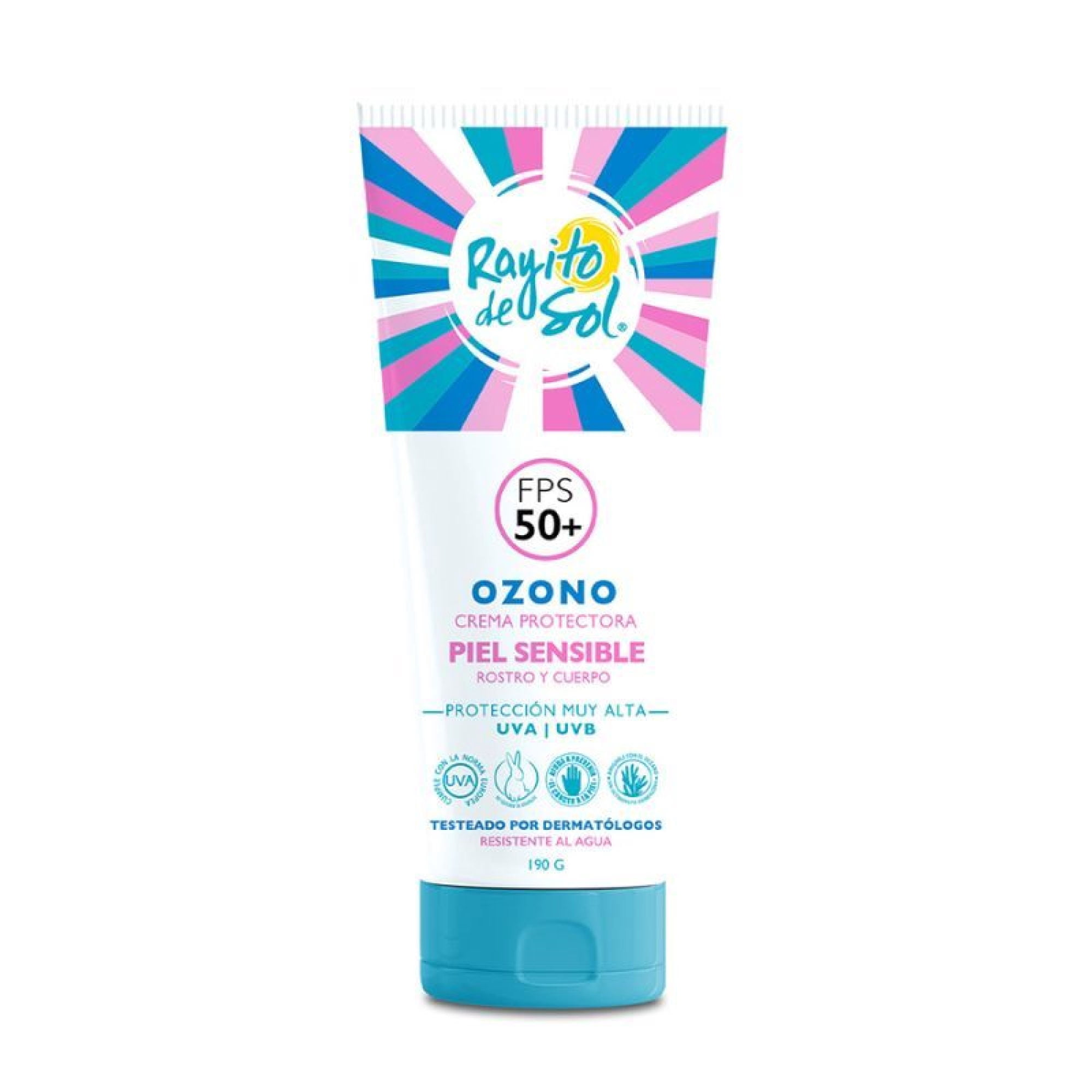 Protector solar Rayito De Sol ozono piel sensible fps50, 190 g