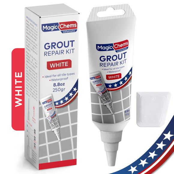 Kit de reparación de lechada Magic Chems White de 250 g de secado rápido