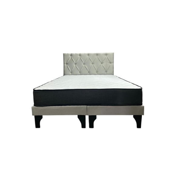 cama 2 plaza con colchon beis felpa