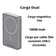 thumbnail image 2 of Cargador Magnético Portátil Powerbank 10000mah iPhone Gris, 2 of 3