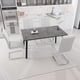 thumbnail image 2 of 55.12-70.87" expandable square dining table set that can accommodate 4-6 people, equipped with 4 C-shaped tubular cushioned armless dining chair, kitchen table and chair set, with metal legs, 2 of 3