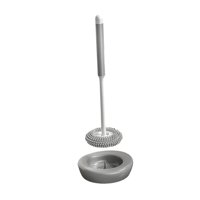 Magideal - Escobilla De Baño Con Soporte De Secado De Pie, Limpieza De 360 Degree, Tamaño Compacto, Cepillo De Limpieza De Baño, Estropajo De Inodoro Para Baño Rv Gris Con Base