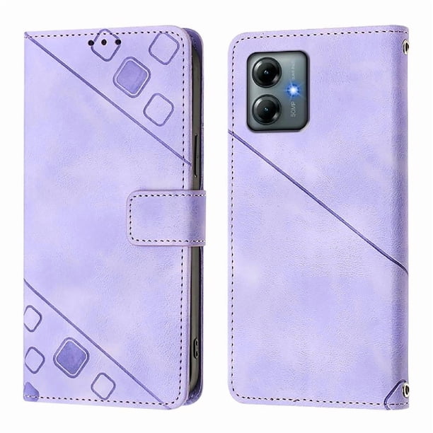 Funda Cartera para Motorola Moto G Power 2025 con Soporte y Ranuras, Resistente a Golpes y Rayones Morado