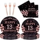 thumbnail image 1 of Artículos para fiesta EMrups para 13.º cumpleaños en rosa dorado, para 24 personas, 1 of 7