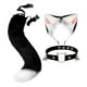 thumbnail image 2 of Lindo Gato Orejas Cola Cosplay Halloween Felpa Diadema Fiesta Adultos Negro Blanco, 2 of 2