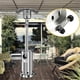 thumbnail image 3 of Kit Universal De Ruedas De Calentador De Patio Soporte De Plata De Acero Inoxidable + Ruedas Negras Reemplazo De Ruedas De Calentador De Gas Fácil De Mover, 3 of 3
