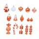 thumbnail image 2 of 16 Bolas Decorativas Navide?as Wonderland Irrompibles De Color Naranja, 2 of 5