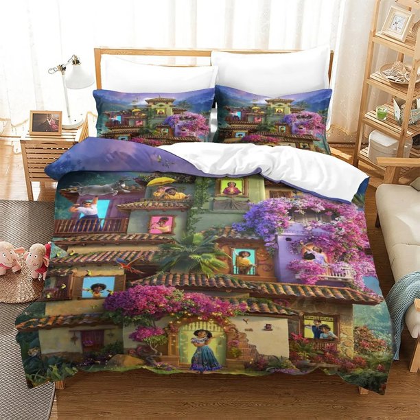 Princess Bedding Sets,children Pink Girl Quilt Cover Set, Encanto Mirabel Cinderella Duvet Cover and Pillowcases Bed Sheets