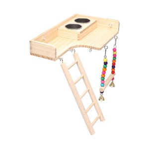 Magideal - Pet Bird Parrot Playground Escalera De Madera Para Pájaros Comedero Para Pájaros Para Periquitos, Conures, Guacamayos, Lovebirds Bird Cage
