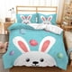 thumbnail image 1 of Retro Style Bunny Rabbit Sheep Print Quilt Duvet Cover Set 3-Piece Bedding Set, 1 of 4