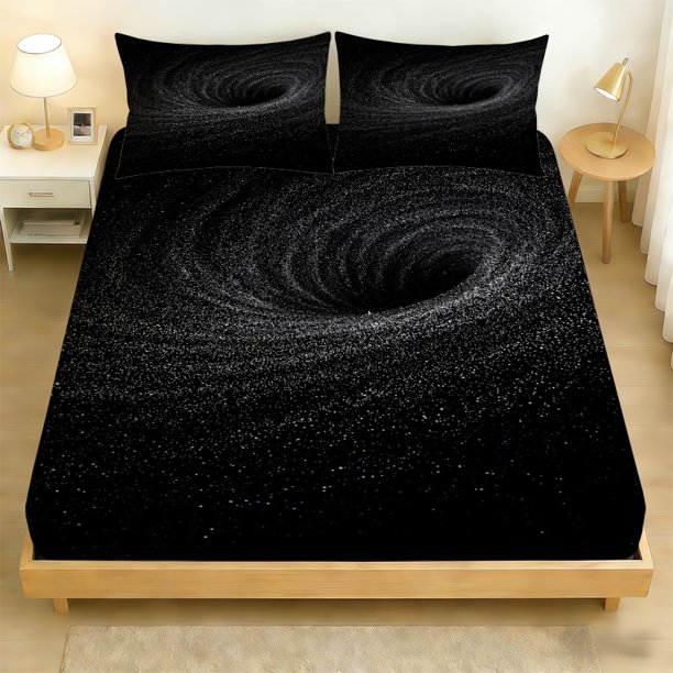 3pcs Black Hole Horizon Digital Print Bedding Polyester Wear-Resistant and Wrinkle-Resistant