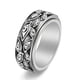 thumbnail image 1 of Anillo giratorio de acero inoxidable, anillo de acero de titanio con diseño de ojo de diablo retro europeo y americano para hombre, 1 of 5