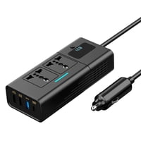 Bothyi - Dc 12V A 110V 220V Vehículos Camiones Coche De Alta Potencia Suv Inversor De Corriente Para Automóvil Negro