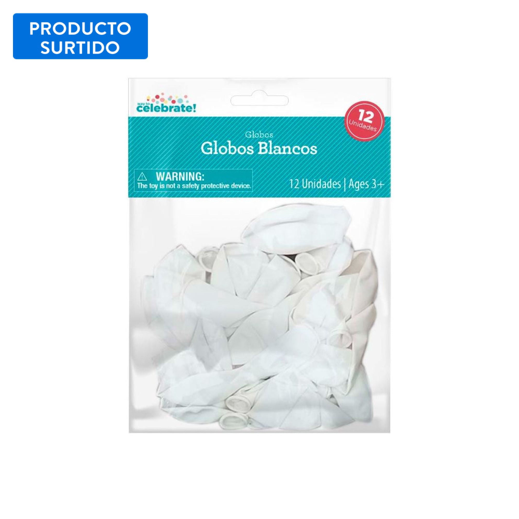 Set 12 Globos De Latex Color Blanco, 1 Un Way To Celebrate