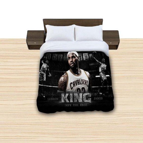 Lebron James Professional Basketball Player Reversibles Quilt Duvet Cover Set3-Piece Bedding Set