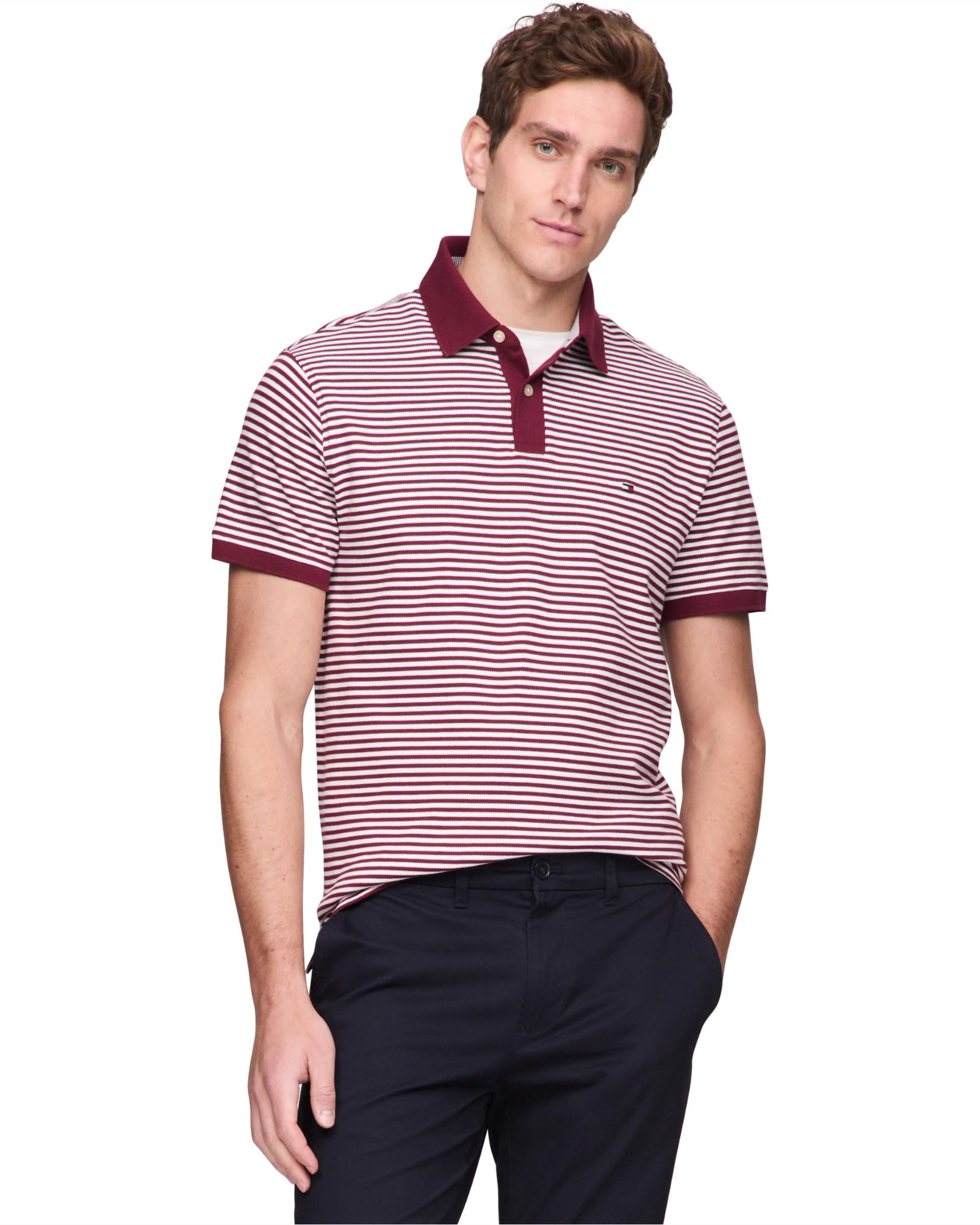 Polo Tommy Hilfiger 1985 Slim De Manga Corta Para Hombre