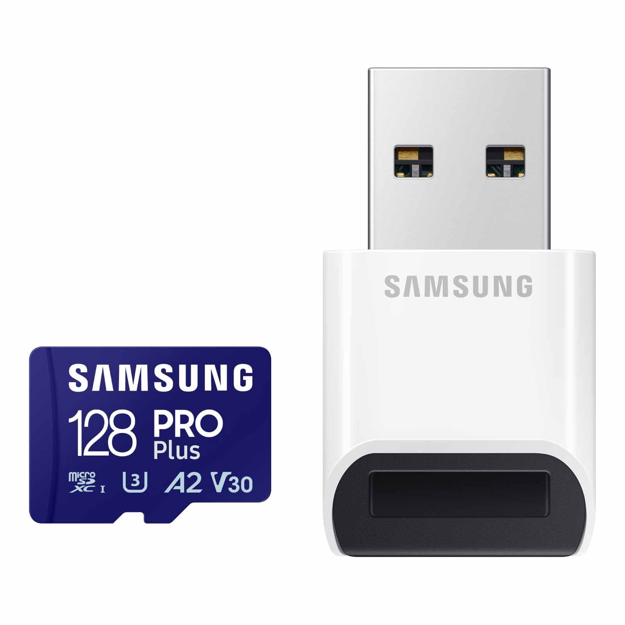 Tarjeta De Memoria Samsung Pro Plus Microsd De 128 Gb Con Lector De 180 Mb/s