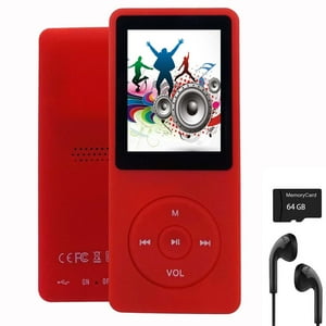 Reproductor Mp3 Imkavery Mp20 64 Gb Rojo Con Altavoz Para Auriculares 128 Gb