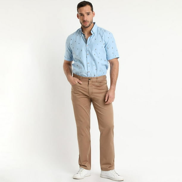 Pantalón Spandex 5 Bolsillos Regular Fit Tostado cafe 58