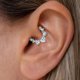thumbnail image 2 of Arete ShineRose 8 mm/10 mm/12 mm 16G/18G CZ Plata/Oro, 2 of 6