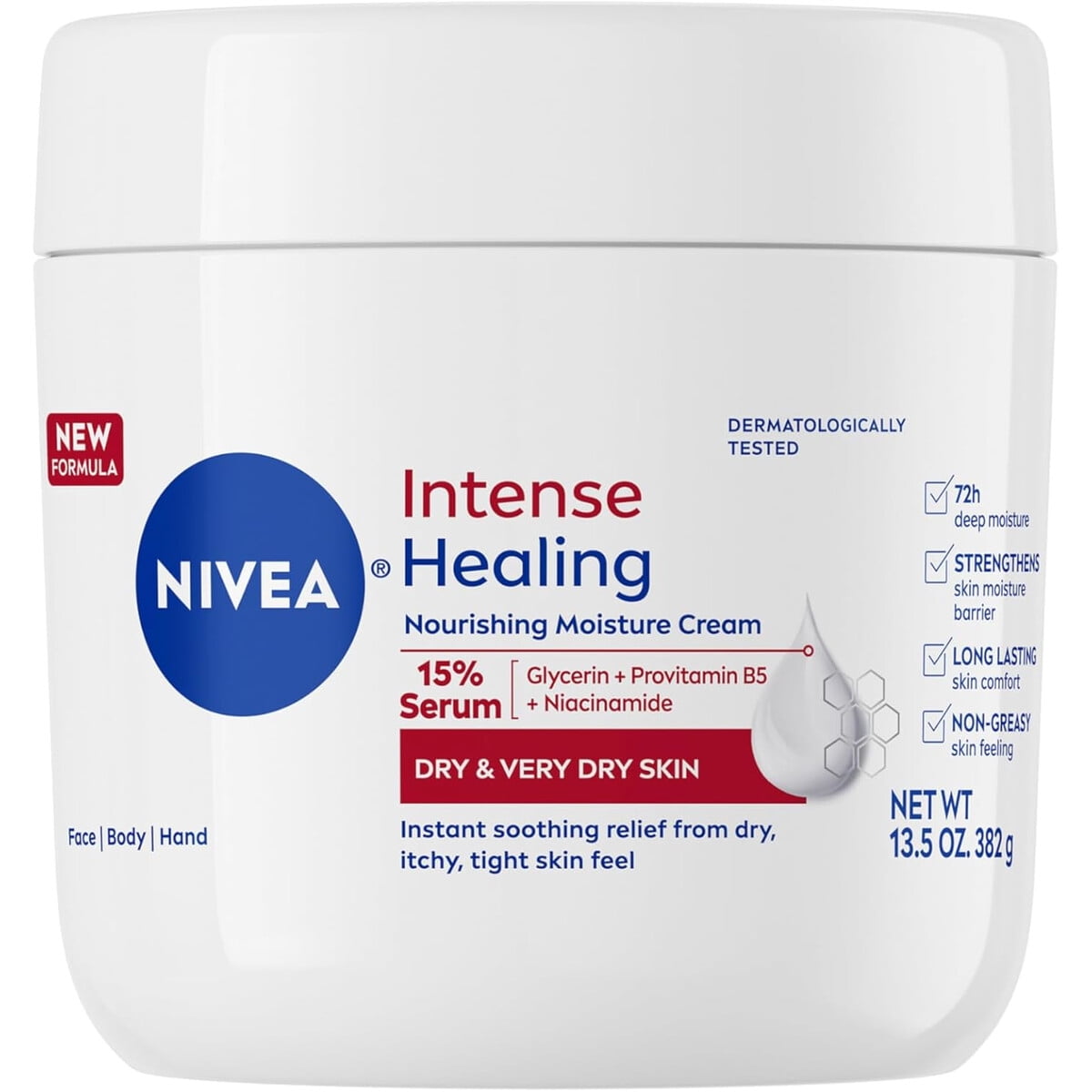Crema Corporal Nivea Intense Healing 382g Glicerina Piel Seca