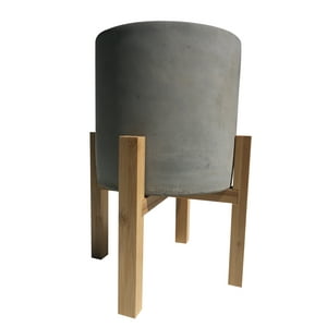 Decogreen - Macetero Terracota Pedestal Bambú Cemento