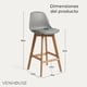 thumbnail image 4 of Pack 2 Taburetes Piso Bar Acolchado Altura 65cm Eames Tulip Gris, 4 of 10