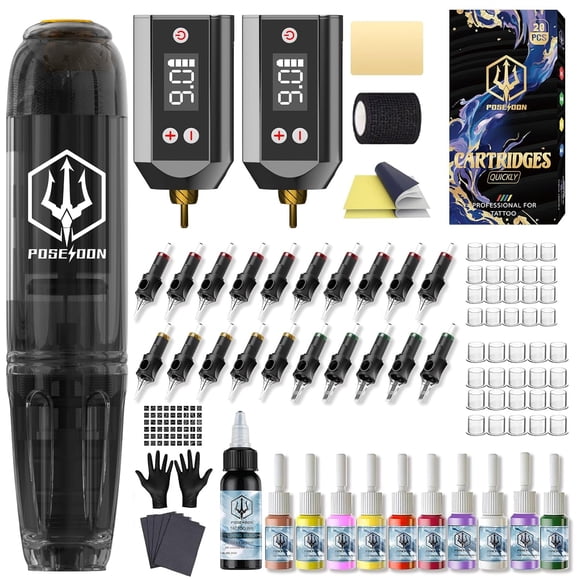 Kit de Tatuaje Vidattx Inalámbrico 1200 mAh 11 Tintas