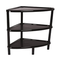 Estante Esquinero Triangular Plastico 3 Niveles Negro Rimax Negro Tamano Unico
