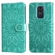 thumbnail image 1 of Funda tipo cartera FOXDOCK para Xiaomi Redmi Note 9 4G , diseño girasol en relieve, cuero PU, cierre magnético, soporte y tarjetero, 1 of 5