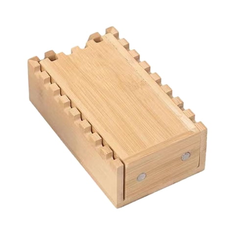 Magideal - Estuche Rodante De Madera De Dados De Bambú, Castillo De Rodillos De Troquel De Madera, Bandeja Rodante De Dados Hecha A Mano Para Jugadores De Rpg, Dentado