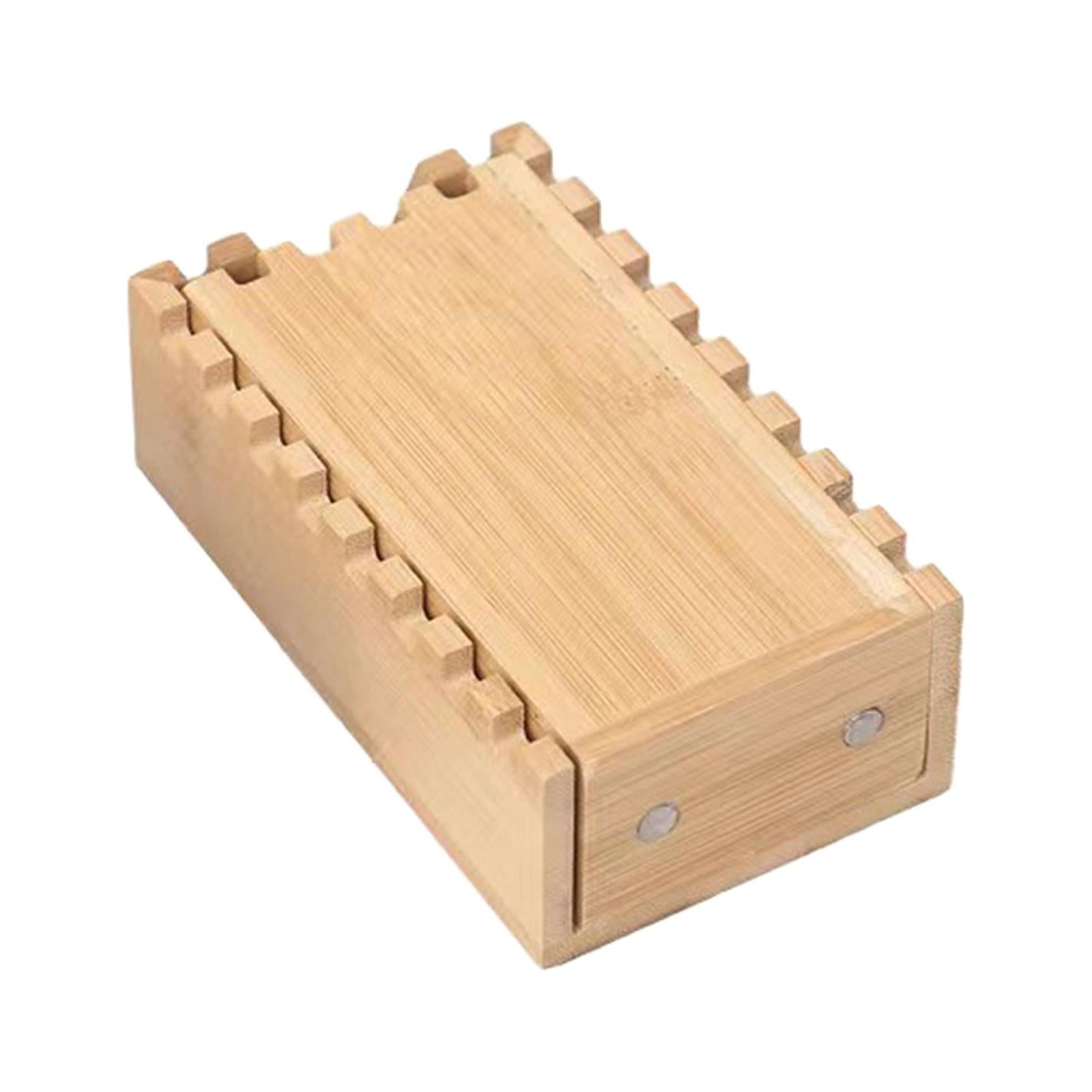Magideal - Estuche Rodante De Madera De Dados De Bambú, Castillo De Rodillos De Troquel De Madera, Bandeja Rodante De Dados Hecha A Mano Para Jugadores De Rpg, Dentado