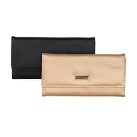 Kenneth Cole - Pack 2 Billeteras De Mujer Fidelia Negro Y Rosado