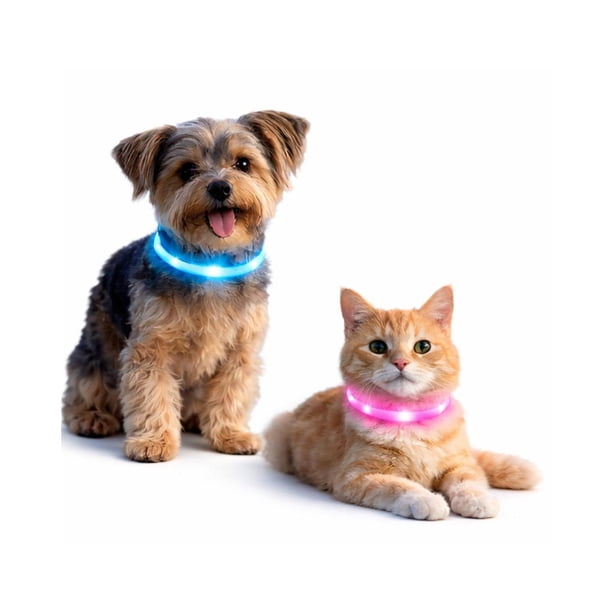 Collar LED Perro USB Recargable 39 cm 3-12 kg rosa