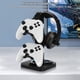 thumbnail image 2 of Soporte para auriculares de escritorio, soporte para controladores de juego con 3 puertos USB, base giratoria de 360° y gancho desmontable para accesorios de Xbox/PS5/PC, 2 of 6