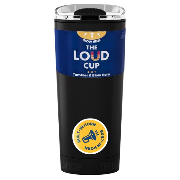 Botella de Agua Loud Cup 473 ml Negro Jet con Silbato
