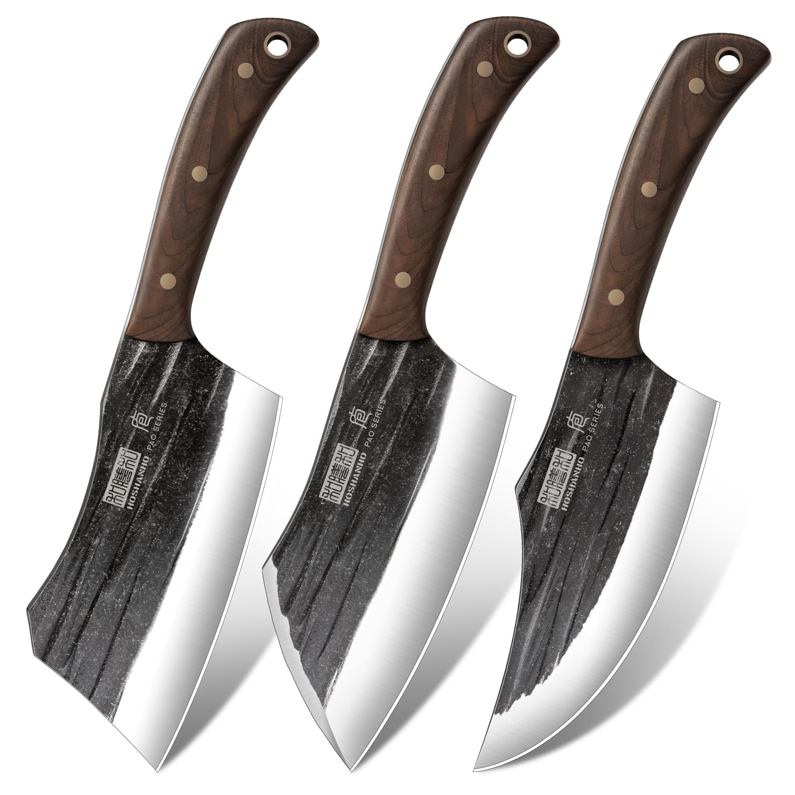 Juego De Cuchillos Hoshanho Butcher De Acero Con Alto Contenido De Carbono De 3 Piezas