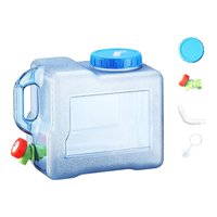 Ioensy - Contenedor De Agua Portátil Con Grifo Cubo De Agua Resistente Para Mochila De Senderismo 8 Litros