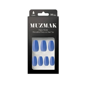 Muzmak - - Uñas Press On Mystic Blue Coffin 36 U.