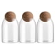 thumbnail image 1 of Set 3 Botellas Frascos Contenedor 880ml Vidrio 15cm Tapa Corcho, 1 of 3