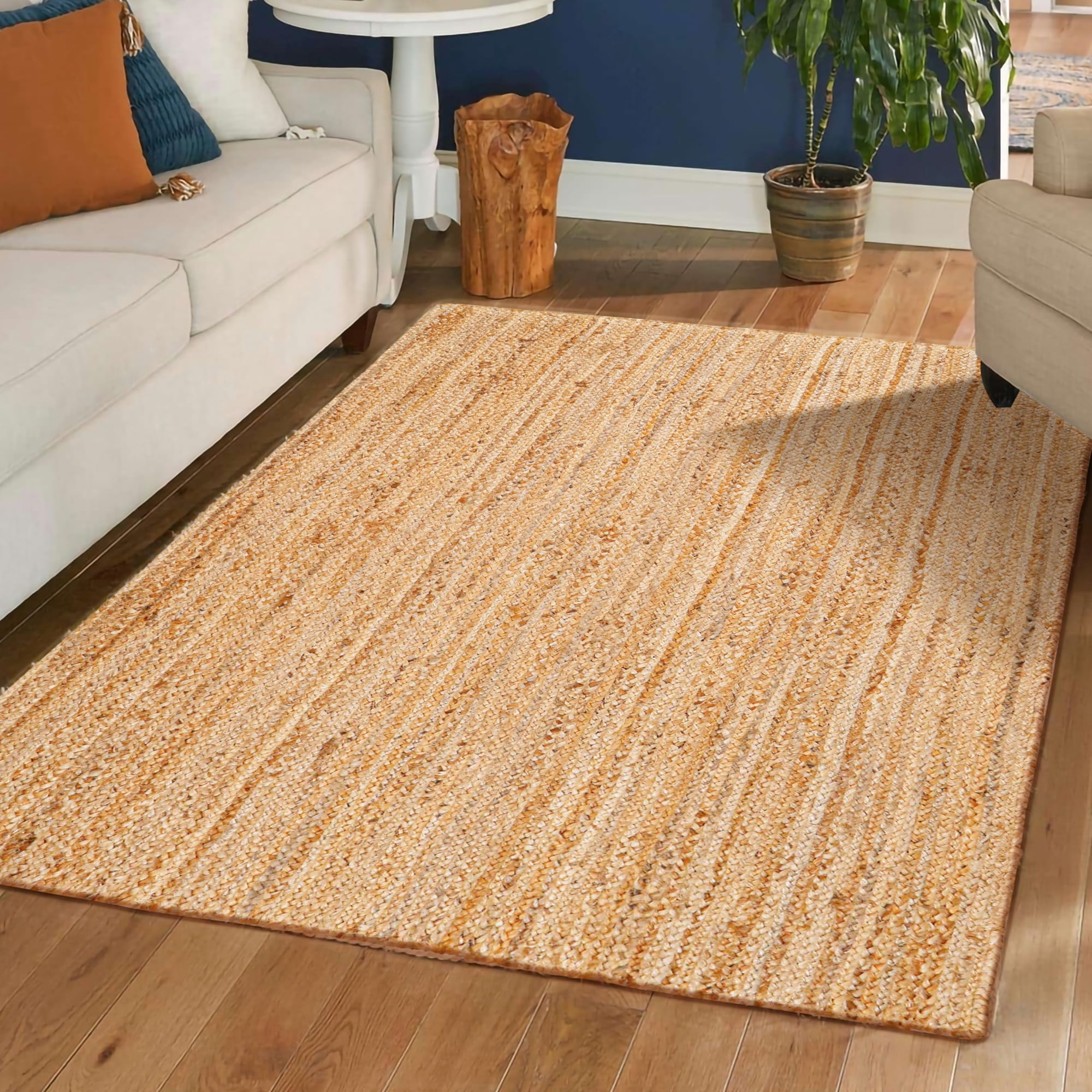 Alfombra Hausattire Tejida A Mano En Yute Trenzado, 120 X 180 Cm, Natural