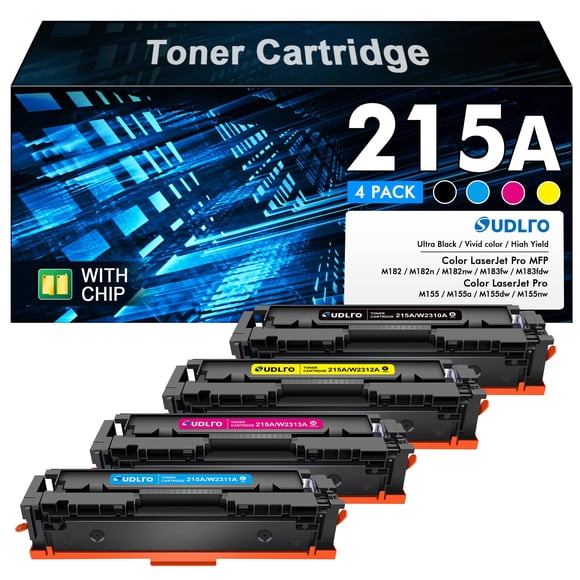 Paquete de 4 cartuchos de tóner SUDLTO 215A M182nw con chip para HP